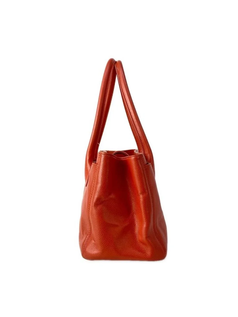 Chanel Tote Executive Line Orange Silver Leather